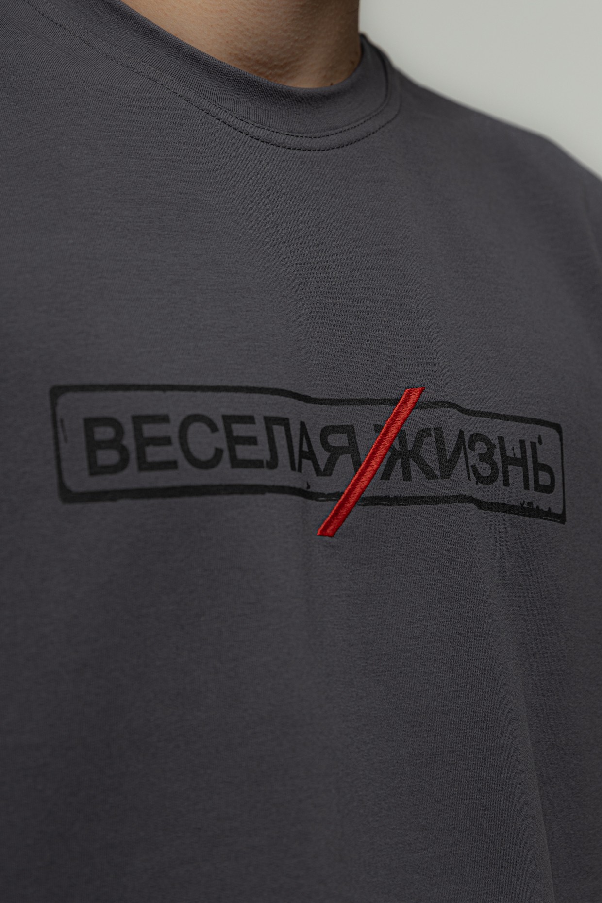 Футболка “ВЕСЕЛАЯ/ЖИЗНЬ” (темн.)